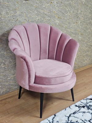 Sevinç Mobilya Tekli Istiridye Siyah Boyalı Sivriltme Ayak Çay Seti Koltuk Tekli Berjer , Balkon, Salon, Ofis