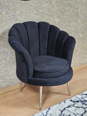 Sevinç Mobilya Tekli Istiridye Krom Kaplama Sivriltme Ayak Çay Seti Koltuk Tekli Berjer , Balkon, Salon, Ofis