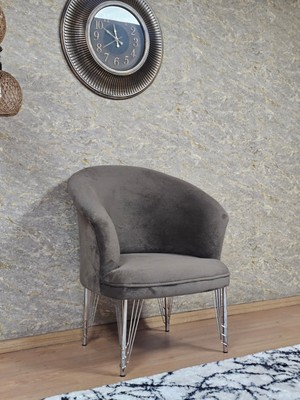 Sevinç Mobilya Tekli Teddy Krom Kaplama Telli Ayak Çay Seti Koltuk Tekli Berjer , Balkon, Salon, Ofis