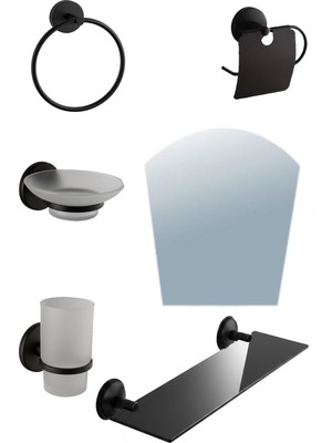 Tesitay Ortanca 5 Li Ayna Seti Siyah Renk