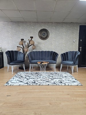 Sevinç Mobilya Gold Kaplama  Tel Ayak Papatya Çay Seti Koltuk Takımı , Balkon, Salon, Ofis, Cafe Koltuk Takımı