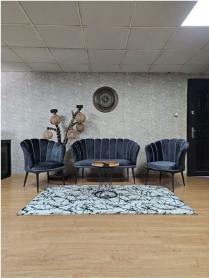 Sevinç Mobilya Istiridye Takım Krom Kaplama Telli Ayak Çay Seti Koltuk Takımı