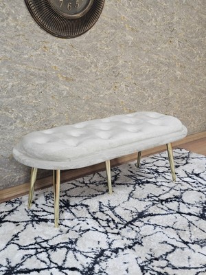 Sevinç Mobilya Ufo Oturak Bench - Gold Kaplama Sivriltme Ayak - Oturak - Bench - Puf - Yatak Ucu Pufu