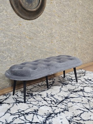 Sevinç Mobilya Ufo Oturak Bench - Siyah Boyalı Sivriltme Ayak - Oturak - Bench - Puf - Yatak Ucu Pufu