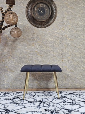 Sevinç Mobilya Gold Sivriltme Ayaklı 60 cm Puf Bench - Puf - Bench - Oturak - Mutfak Oturağı - Antre Oturağı