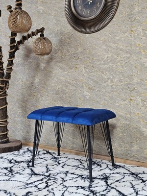 Sevinç Mobilya Metal Siyah Tel Ayaklı 60 cm Puf Bench - Puf - Bench - Oturak - Mutfak Oturağı - Antre Oturağı