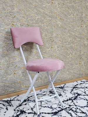 Sevinç Mobilya Beyaz Boyalı Katlanır Tabure - Kamp Sandalyesi - Sandalye - Mutfak Taburesi - Tabure