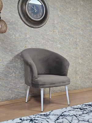 Sevinç Mobilya Tekli Teddy Beyaz Boyalı Sivriltme Ayak Çay Seti Koltuk Tekli Berjer , Balkon, Salon, Ofis