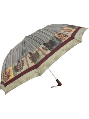 Normadia Şemsiye Kahve Çizgili, Şık ve Pratik Güneş ve Yağmur Koruyucu