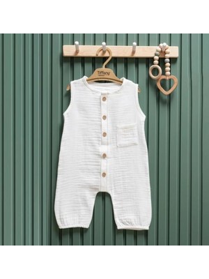 MiaBaby Çift Kat Müslin Atlet Uzun Tulum