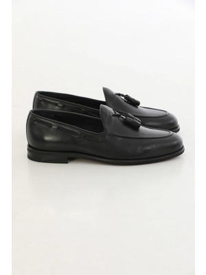 Faruk Balkanas Klass Model Püskül Detaylı Hakiki Deri Loafer Ayakkabı