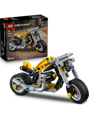LEGO Technic Sarı Motosiklet 42225 - 7 Yaş ve Üzeri Çocuklar Için Pistonlu Motor Içeren Yaratıcı Oyuncak Yapım Seti (151 Parça)