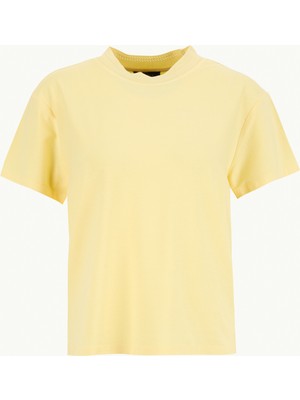 Fabrika Bisiklet Yaka Düz Sarı Kadın T-Shirt F6SL-TST0006