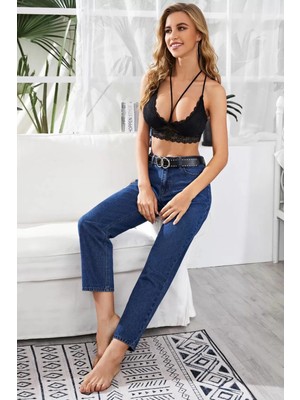 Brentino Kadın Siyah Dantel Büstiyer - Şık Dantel Tasarım, Numune Beden M, Manken Bedeni 38, Günlük Kullanım