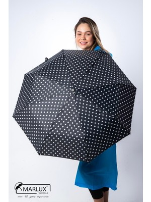 Normadia Şemsiye, Siyah Beyaz Puantiyeli, Tam Otomatik, Kadın Için Mükemmel Seçim