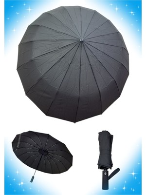 Normadia Çift Destekli Ultra Premium 16 Telli Otomatik Rüzgar Koruyucu Şemsiye