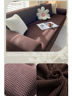 UY STYLE Likrali Koltuk Kılıfı ,esnekli Lastikli Koltuk Örtüsü Pitikare Desen 3kişilik