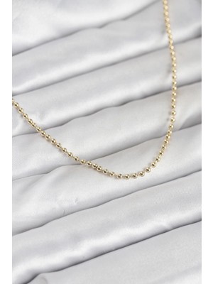 Erbilden Erb cm 14K Gold Renk Top Zincirli Model 60 cm Kadın Kolye