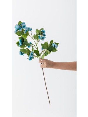 Güleç Yapay Çiçek Yapay Lux Menekşe Dalı Mavi 80 cm 5 Yaprak
