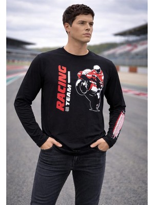 Aybaak Rcteam Gp Racing Motorsiklet Baskılı Uzun Kol Tişört