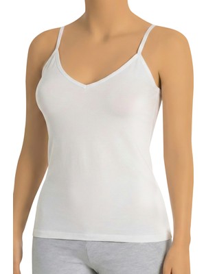 Öts Kadın Atlet Ip Askılı V Yaka (%96 Pamuk - %4 Elastan)