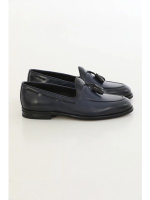 Faruk Balkanas Klass Model Püskül Detaylı Hakiki Deri Loafer Ayakkabı