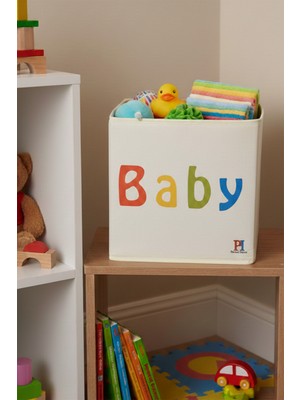 HomyJRs Homyjr’s Baby Desenli Kapaksız Saklama Kutusu Dolap Içi Oyuncak ve Çamaşır Organizer