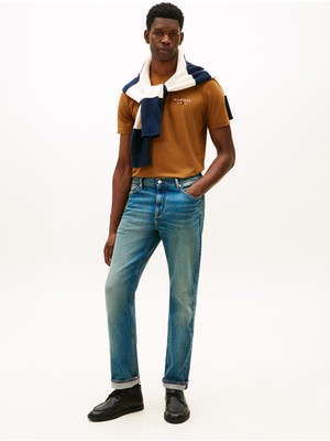 Tommy Hilfiger Kahve Erkek T-Shirt MW0MW41456GWP_BRAND Love Small Hılf