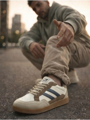 Nstil Erkek Vizon Spor Ayakkabı Rahat Yumuşak Taban Kaymaz Günlük Bağcıklı Sneaker 4330