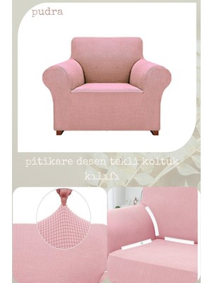 UY STYLE Likrali Tekli Koltuk Kılıfı ,esnekli Lastikli Koltuk Örtüsü Pitikare Desen Tek Kişilik