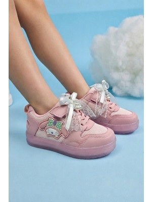 Nstil Kız Çocuk Inci Kurdele Detaylı Cırtlı Günlük Rahat Hafif Spor Ayakkabı 300