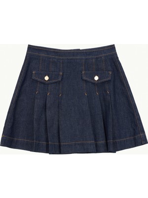 Fabrika Koyu Indigo Kadın Denim Etek F6SL-ETK0253