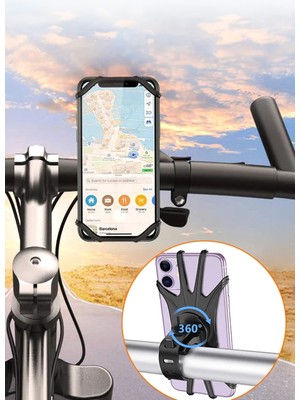 Thentech Bisiklet ve Scooter Uyumlu Silikon Esnek Telefon Tutucu