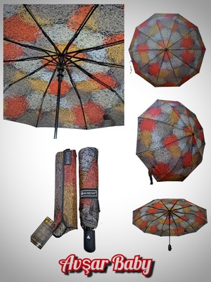 Rubenis 10 Telli Otomatik Katlanabilir Yağmur Şemsiyesi, Pratik ve Şık Tasarım