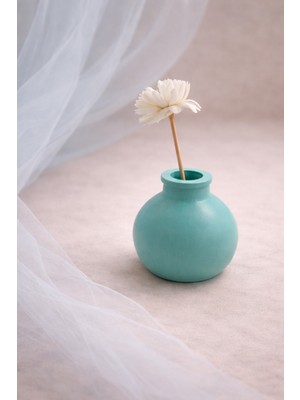 Atiye Studio El Yapımı Mini Taş Tozu Yuvarlak Vazo – Modern Minimal Dekoratif Vazo Ev Aksesuarı