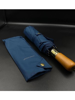 Normadia Çift Katlı Rüzgar Dayanıklı Fiber Şemsiye Ahşap Saplı