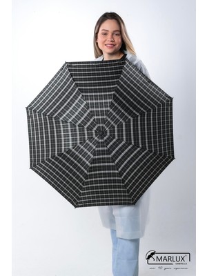 Normadia Şemsiye, Siyah Ekoseli, Kadın, Hafif ve Şık Tasarım