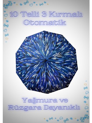 Rubenis 10 Telli Otomatik Açılır Yağmur Şemsiyesi, Pratik ve Şık Tasarım