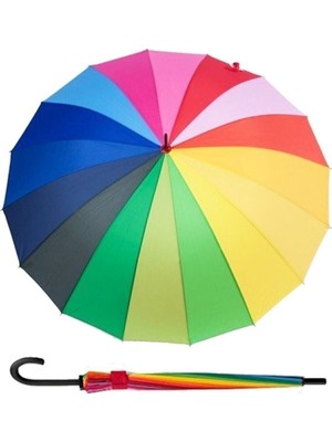 Normadia 12 Telli Renkli Baston Şemsiye 102CM Çap Unisex, Şık ve Kullanışlı