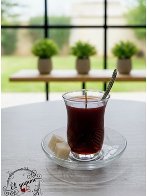 Waxera Dekoratif Cam Bardakta Çay Görünümlü Jel Mum - El Yapımı