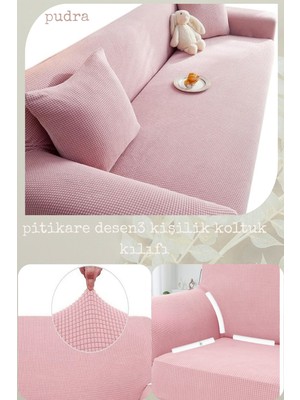 UY STYLE Likrali Koltuk Kılıfı ,esnekli Lastikli Koltuk Örtüsü Pitikare Desen 3kişilik