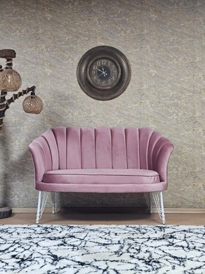 Sevinç Mobilya Ikili Istiridye Beyaz Boyalı Telli Ayak Çay Seti Koltuk Tekli Berjer , Ikili Berjer Koltuk