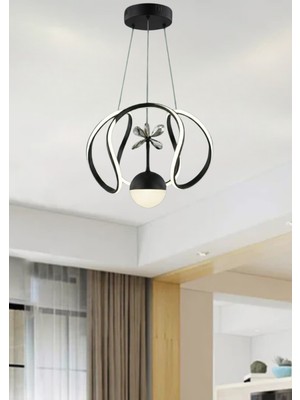 Ronisu Aydınlatma Helix Modern LED Avize - 3 Renk Işıklı Salon, Mutfak, Uyumlu LED Avize