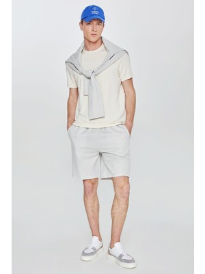 Altınyıldız Classics Pamuklu Standart Fit Normal Kesim Beli Bağlamalı Yan Cepli Örme Şort