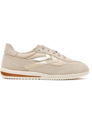 Derimod Kadın Bej Bağcıklı Süet Deri Sneaker 26PFD410914