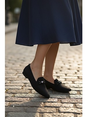 KAFKASLAR AYAKKABI Sivri Burun Triko Günlük Ev Dışarı Kadın Babet Ayakkabı