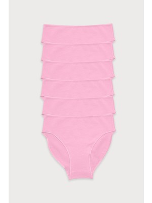 Malabadi Kadın Pembe 6 Lı Paket Modal Dar Kalıp Ara Bel Slip Külot 187