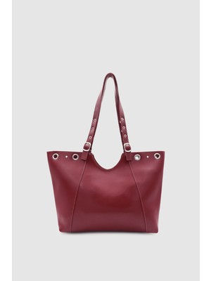 Wuclo Forlin Ayarlanabilir Askılı Metal Halka Detaylı Omuz Çantası Bordo