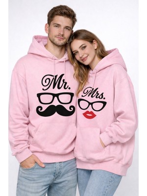 Nevermind Mr Mrs Baskılı Sevgili Kombini Oversize Hoodie Seti Unisex Sevgililer Günü Özel Tasarım