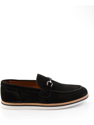 Bambi Siyah Hakiki Deri Erkek Loafer Ayakkabı E01597002102